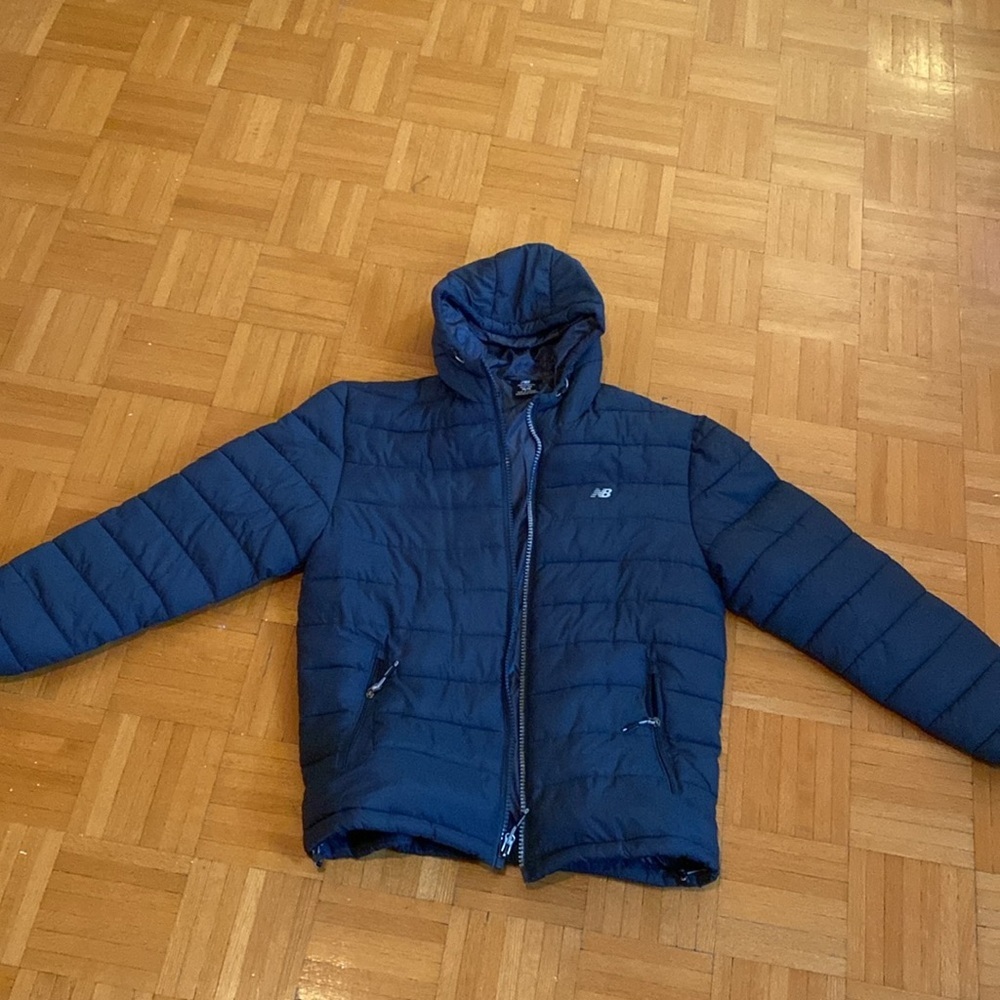 New Balance Navy Blue Puffer Jacket with Hood